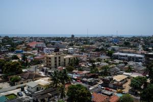 Accra street scenes, View of Accra cityscape