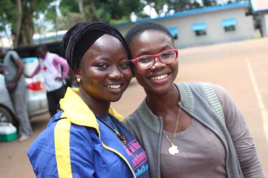 Nimatu with a friend at bilateral games at the University of Ibadan