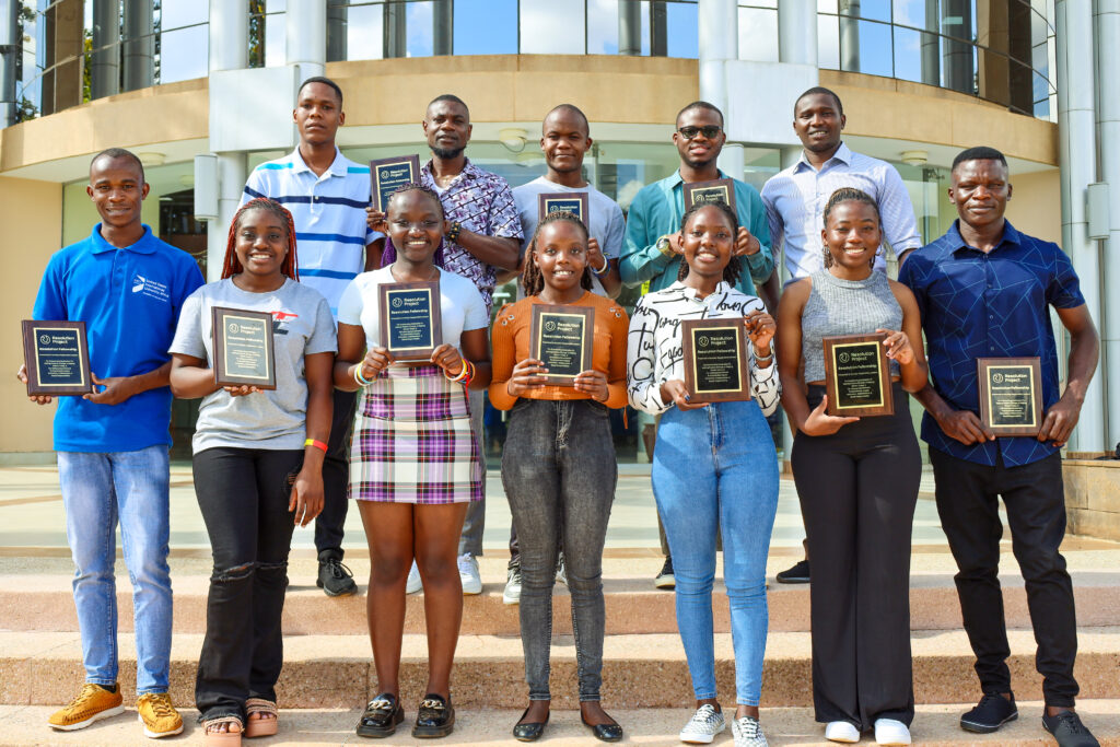 The thirteen Mastercard Foundation Scholars and winners of the 2023 Social Venture Challenge which was held from September 16-17 in Nairobi. The Challenge is part of the Mastercard Foundation’s annual Baobab Summit.