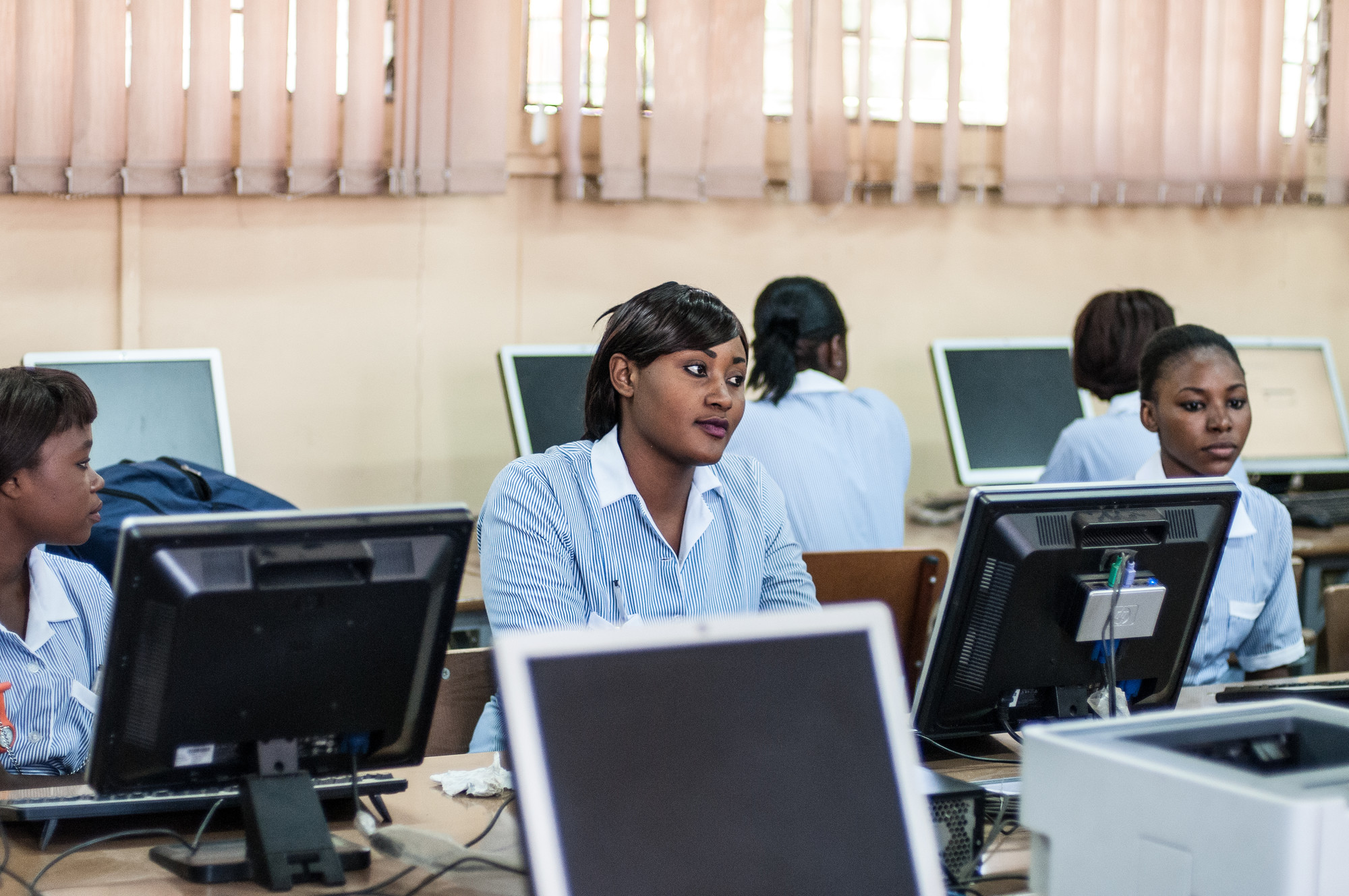 Young women in class